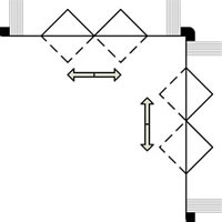 folding glass doors around corners